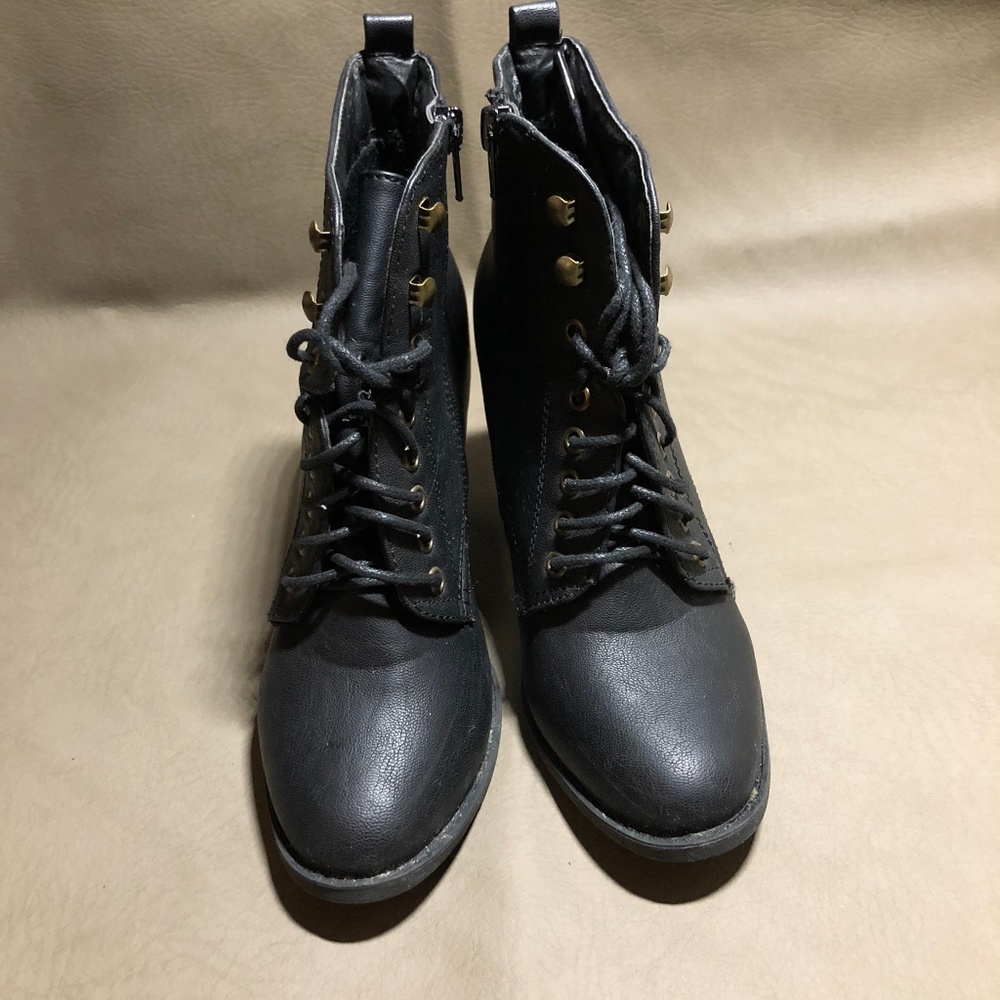 SOLD Lace Up Black Booties - Picture 4 of 4